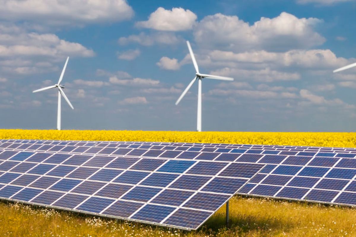 Wind turbines and photovoltaic installations provide most of the electricity from renewable sources